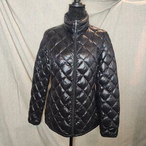 32 Degrees Glossy Black Diamond Puffer Jacket